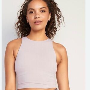 Old Navy Active Powerchill High Neck Longline Cropped Sports Bra Tank Top